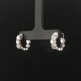 14k White Gold and 1cttw Six Diamond Huggie Earrings