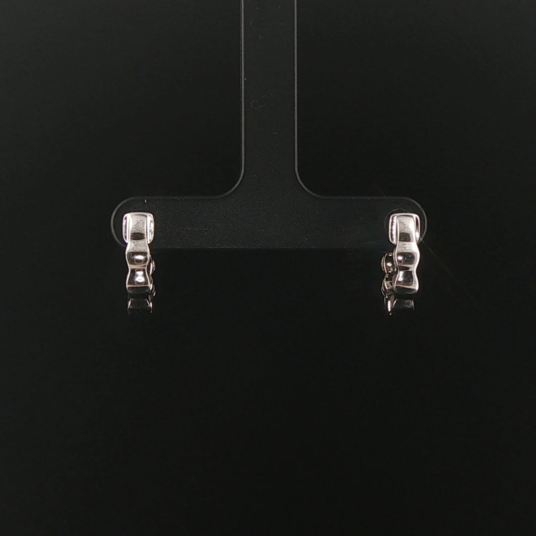 14k White Gold and 1cttw Six Diamond Huggie Earrings