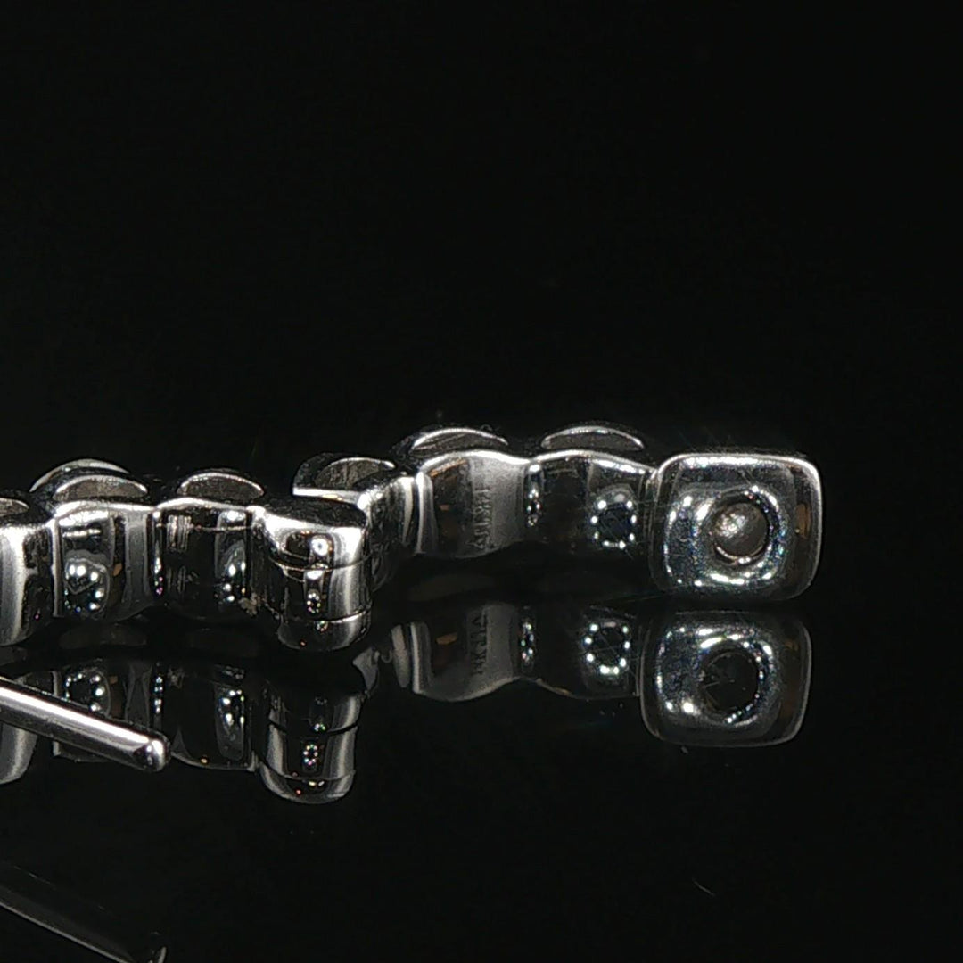 14k White Gold and 1cttw Six Diamond Huggie Earrings
