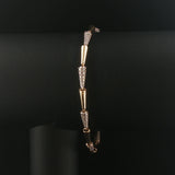 14k Yellow Gold and 1.50cttw Diamond Ladies Vintage Cone Link Bracelet 6" or 7"