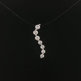 14k White Gold and 0.75cttw Diamond Journey Pendant 1"