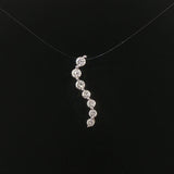 14k White Gold and 0.75cttw Diamond Journey Pendant 1"