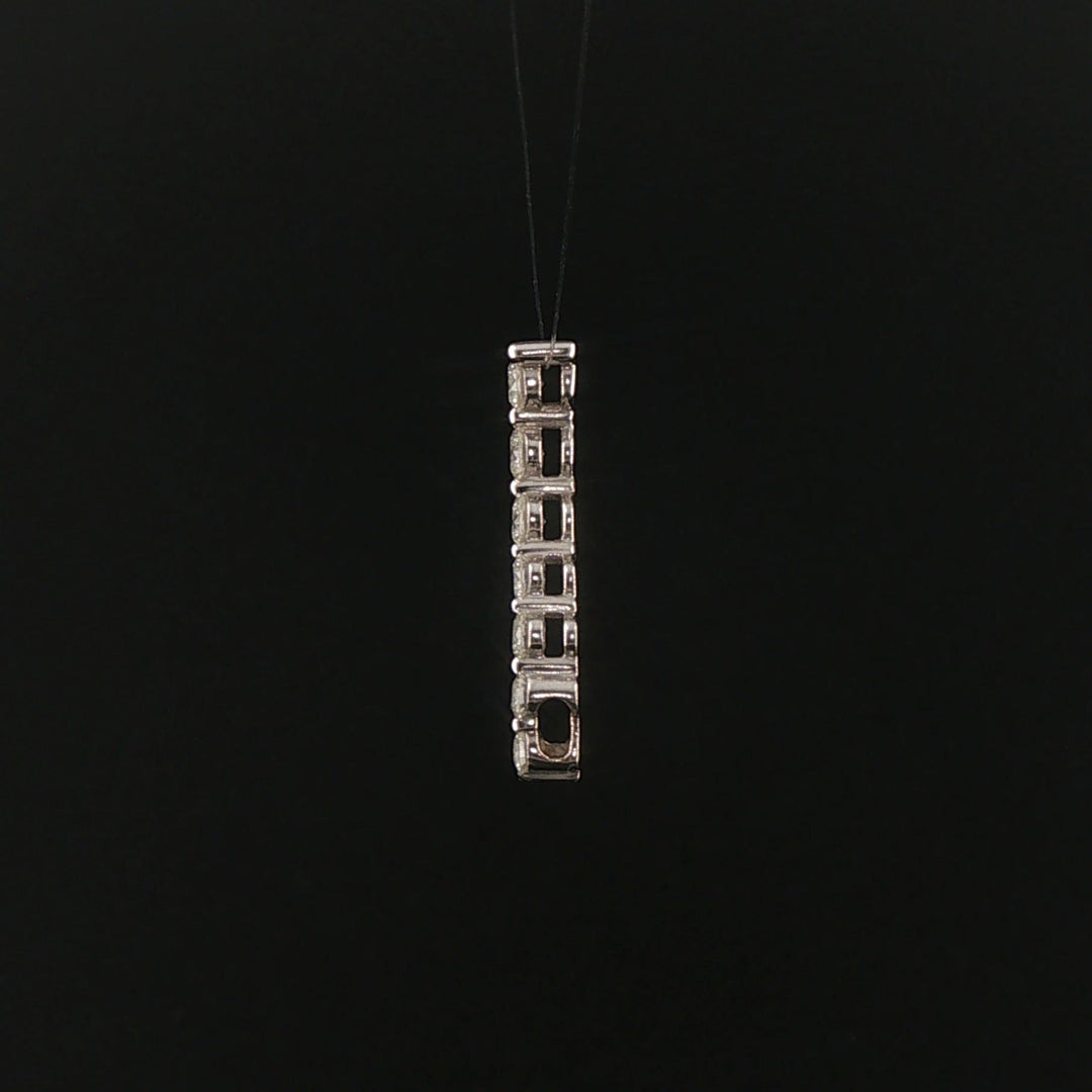 14k White Gold and 0.75cttw Diamond Journey Pendant 1"