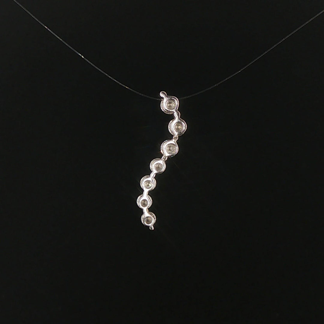 14k White Gold and 0.75cttw Diamond Journey Pendant 1"
