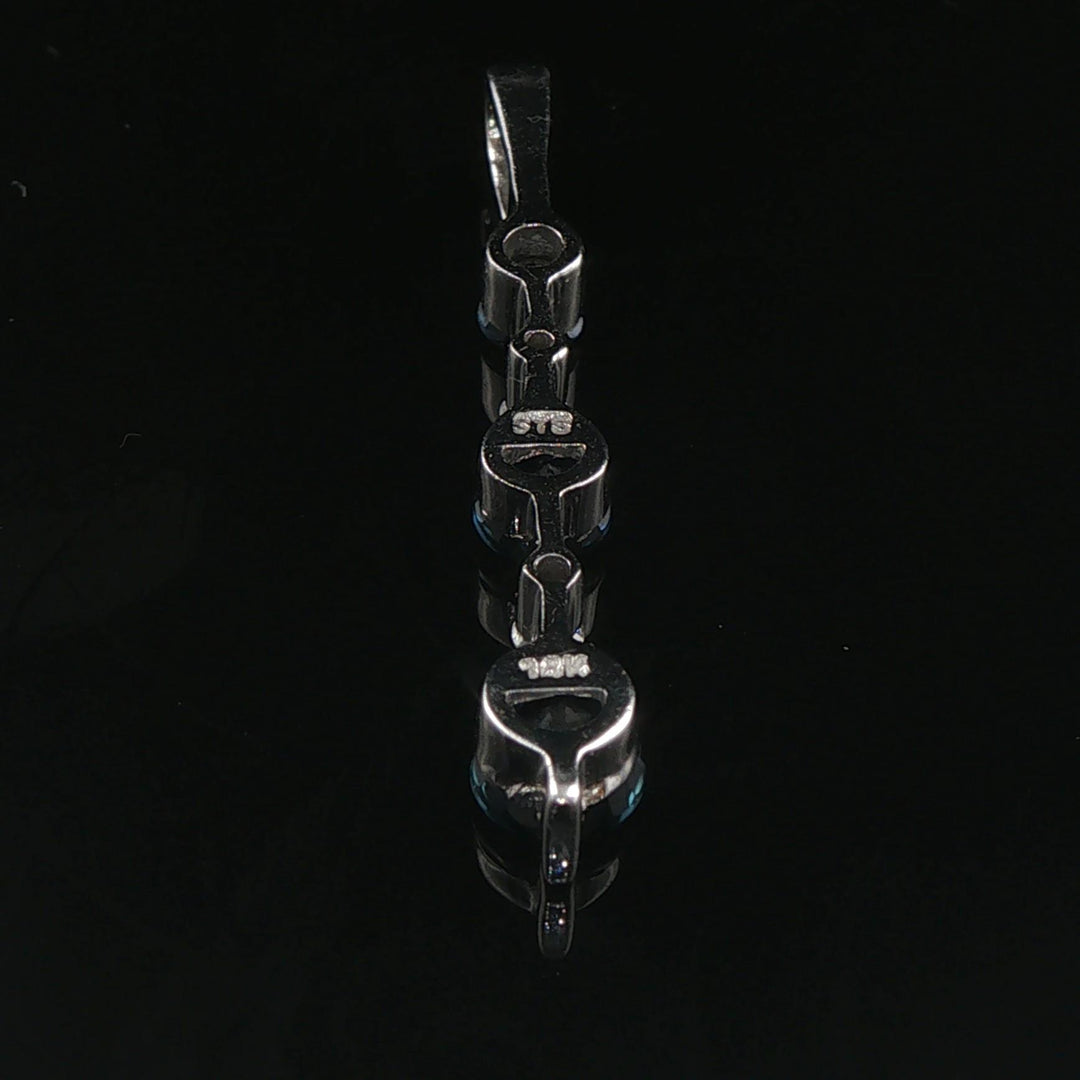 14k White Gold and 0.75cttw Diamond Journey Pendant 1"