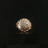 14k Yellow and White Gold 0.45cttw Diamond Vintage Solid Cluster Ring Size 5.75