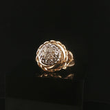 14k Yellow and White Gold 0.45cttw Diamond Vintage Solid Cluster Ring Size 5.75
