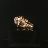 14k Yellow and White Gold 0.45cttw Diamond Vintage Solid Cluster Ring Size 5.75