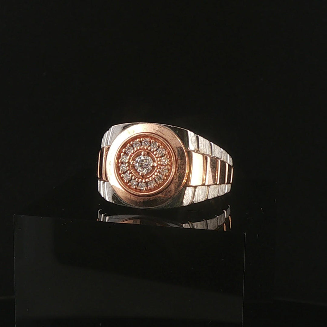 14k White and Rose Gold 0.20cttw Diamond Men's Watch Band Ring Size 10.25
