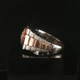 14k White and Rose Gold 0.20cttw Diamond Men's Watch Band Ring Size 10.25