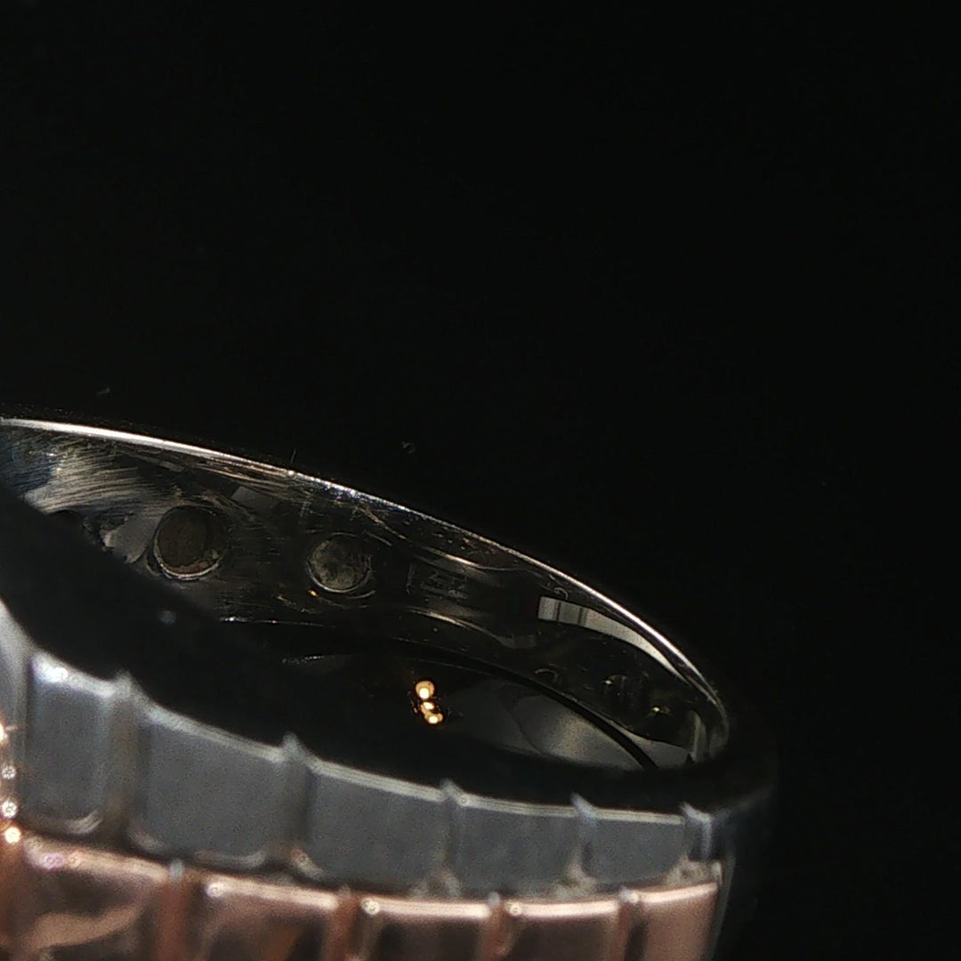 14k White and Rose Gold 0.20cttw Diamond Men's Watch Band Ring Size 10.25