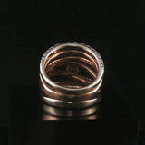 14k Rose and White Gold and 2cttw Diamond Solid Multi Band Ring Size 7