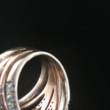 14k Rose and White Gold and 2cttw Diamond Solid Multi Band Ring Size 7