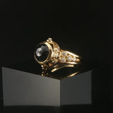 18k Yellow Gold 1.85ct Black Diamond Solid Vintage Fancy Ring Size 7.5