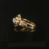 18k Yellow Gold 1.85ct Black Diamond Solid Vintage Fancy Ring Size 7.5