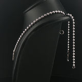 14k White Gold and 0.35cttw Diamond Moon Cut Ball Link Cross Necklace 16.5"