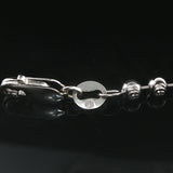 14k White Gold and 0.35cttw Diamond Moon Cut Ball Link Cross Necklace 16.5"