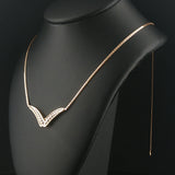 14k Yellow Gold and 0.50cttw Diamond V Pendant UnoAerre Necklace Italy 16.5"