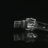 14k White Gold 2cttw Black and White Diamond Solid Bangle Bracelet 7"