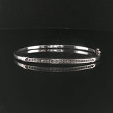 14k White Gold and 0.50cttw Channel Set Diamond Bangle Bracelet 6.75"