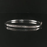 14k White Gold and 0.50cttw Channel Set Diamond Bangle Bracelet 6.75"