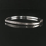 14k White Gold and 0.50cttw Channel Set Diamond Bangle Bracelet 6.75"