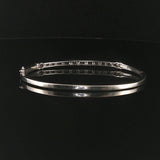 14k White Gold and 0.50cttw Channel Set Diamond Bangle Bracelet 6.75"