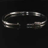 14k White Gold and 0.50cttw Channel Set Diamond Bangle Bracelet 6.75"