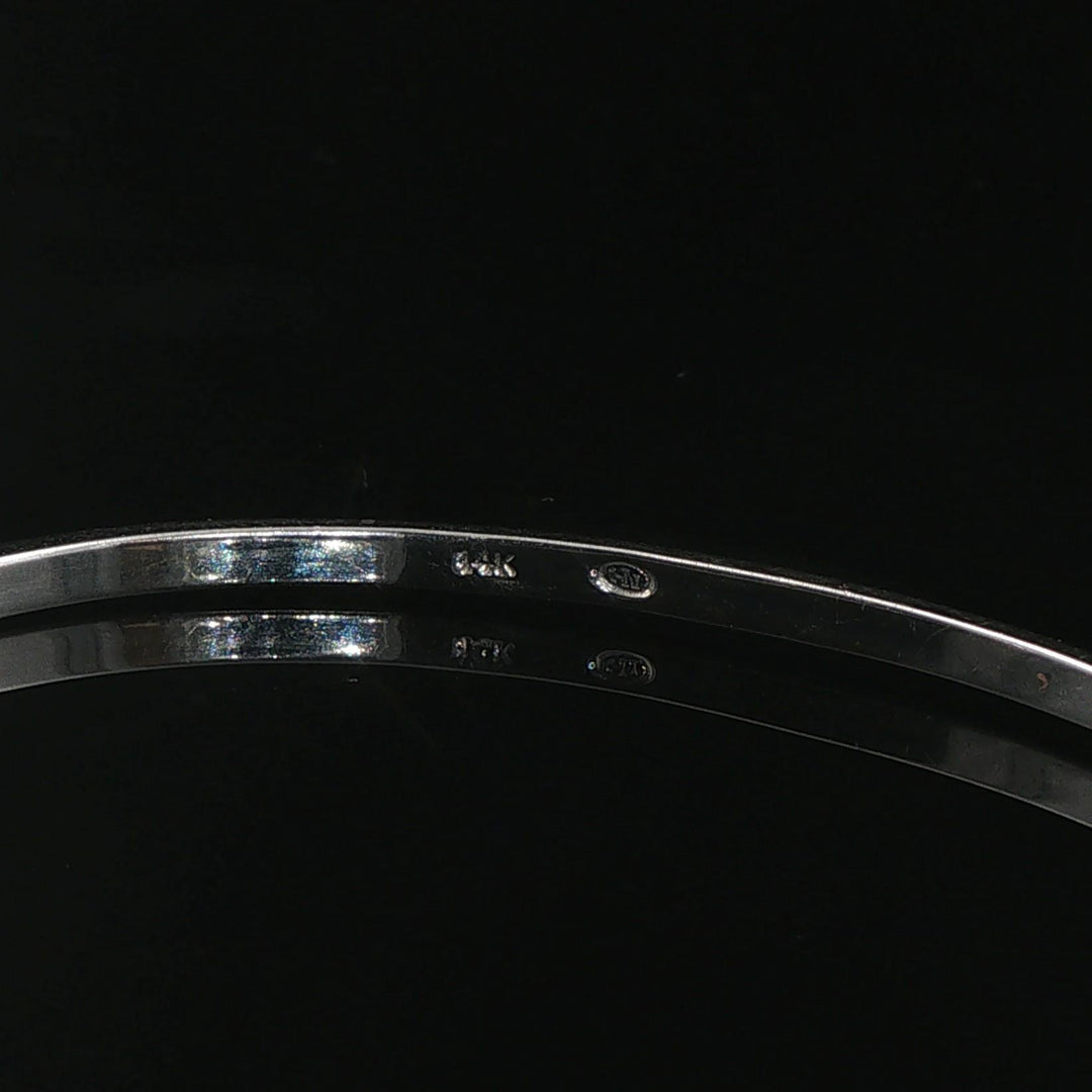 14k White Gold and 0.50cttw Channel Set Diamond Bangle Bracelet 6.75"