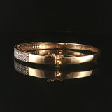14k Yellow Gold and 1cttw Pave Diamond Bangle Bracelet 6.75"