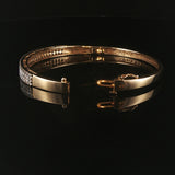 14k Yellow Gold and 1cttw Pave Diamond Bangle Bracelet 6.75"