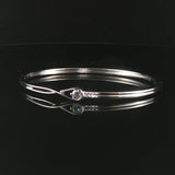 Pandora 14k White Gold and 0.25ct Lab Diamond Infinte Bangle Bracelet 7"