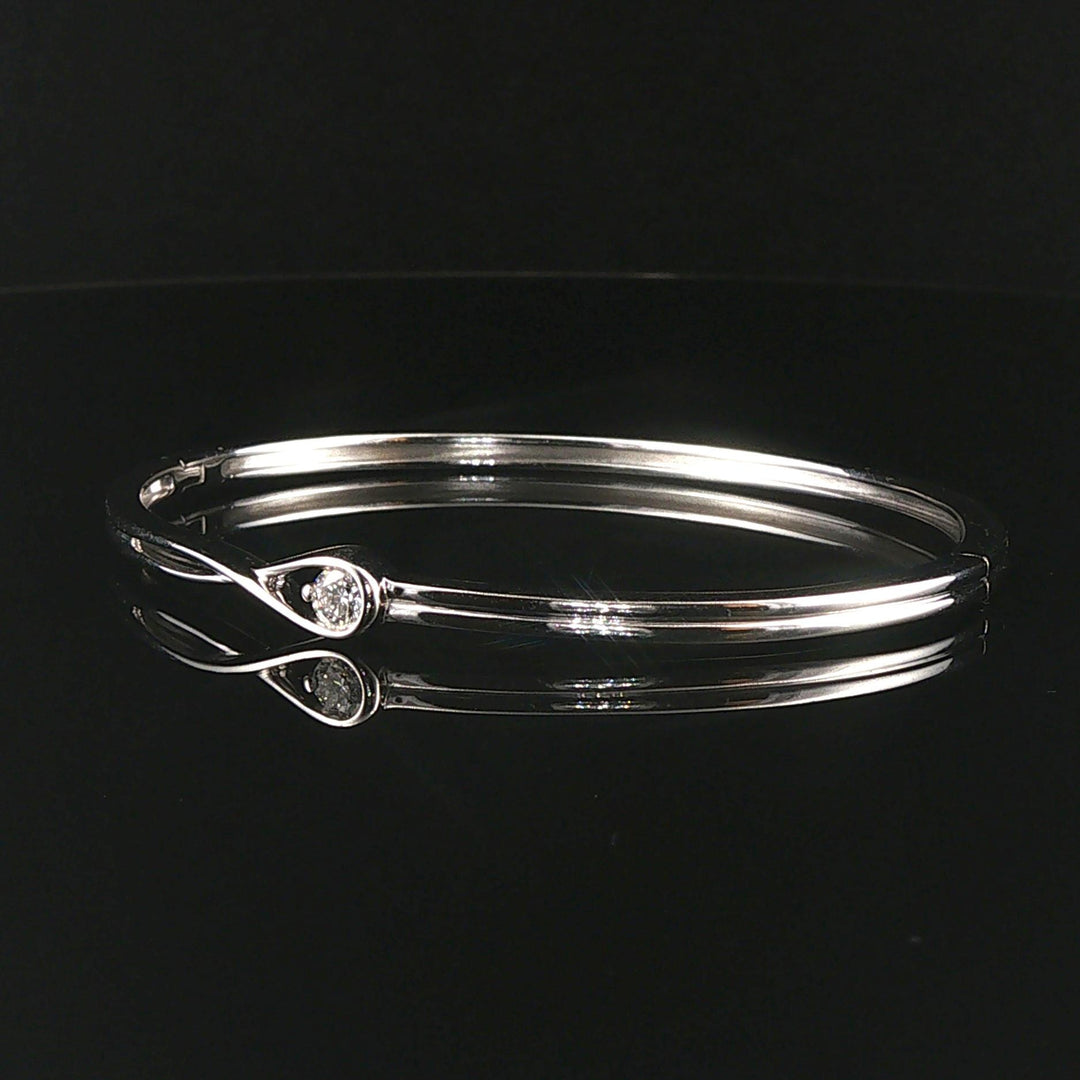 Pandora 14k White Gold and 0.25ct Lab Diamond Infinte Bangle Bracelet 7"