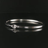 Pandora 14k White Gold and 0.25ct Lab Diamond Infinte Bangle Bracelet 7"