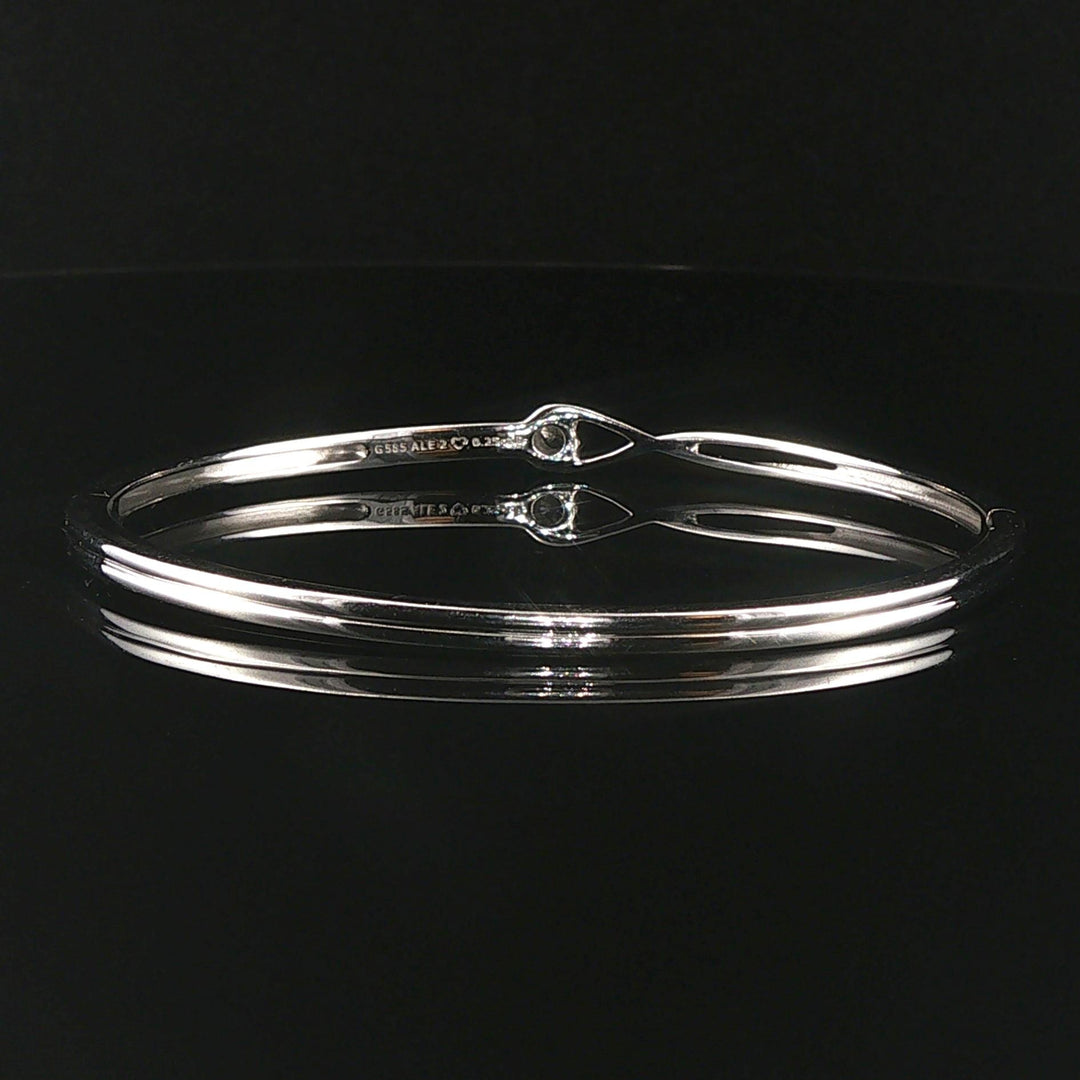 Pandora 14k White Gold and 0.25ct Lab Diamond Infinte Bangle Bracelet 7"