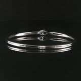 Pandora 14k White Gold and 0.25ct Lab Diamond Infinte Bangle Bracelet 7"