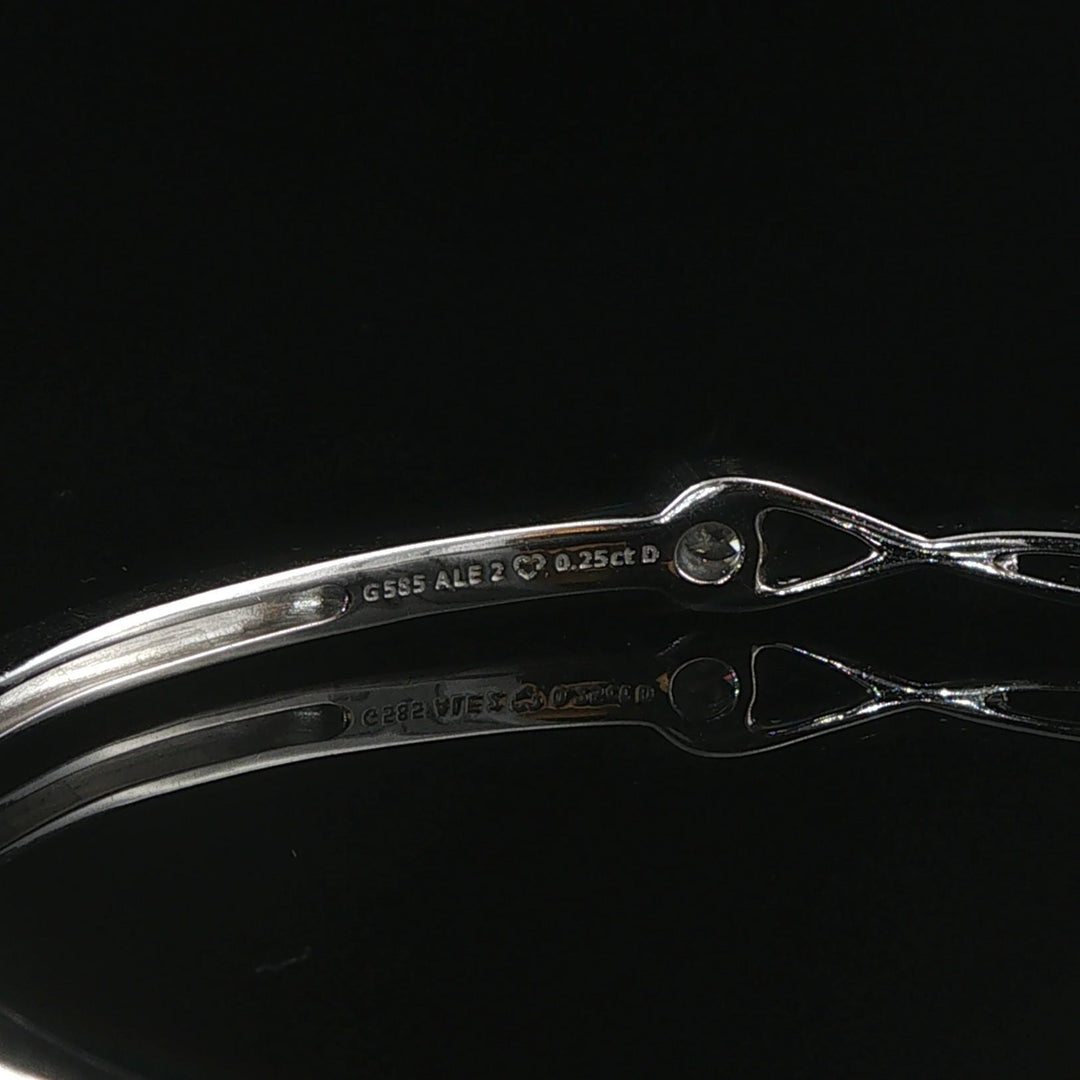 Pandora 14k White Gold and 0.25ct Lab Diamond Infinte Bangle Bracelet 7"