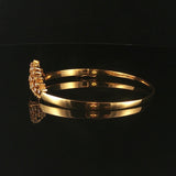 18k Yellow Gold and 0.40cttw Diamonds 16.3g Vintage Crown Bangle Bracelet 6.5"