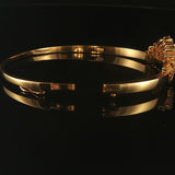 18k Yellow Gold and 0.40cttw Diamonds 16.3g Vintage Crown Bangle Bracelet 6.5"