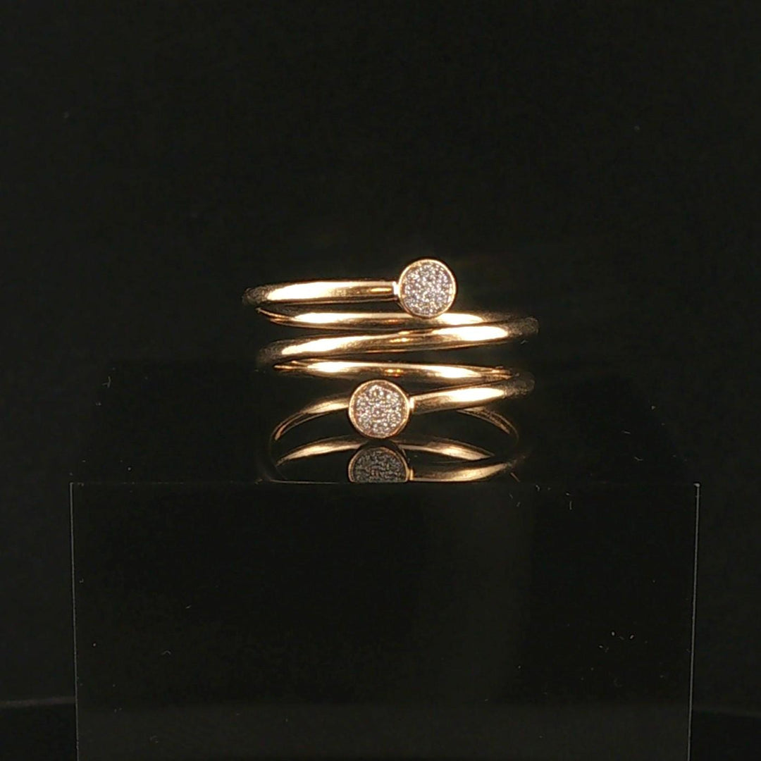 18k Yellow Gold and Diamond Bypass Coil Ring Size 7