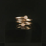 18k Yellow Gold and Diamond Bypass Coil Ring Size 7