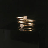 18k Yellow Gold and Diamond Bypass Coil Ring Size 7