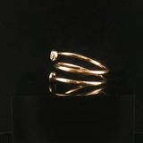 18k Yellow Gold and Diamond Bypass Coil Ring Size 7