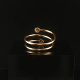 18k Yellow Gold and Diamond Bypass Coil Ring Size 7