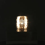 14k Yellow Gold and 1ct Diamond Solid Hammered Cigar Band Ring Size 6