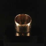 14k Yellow Gold and 1ct Diamond Solid Hammered Cigar Band Ring Size 6