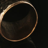 14k Yellow Gold and 1ct Diamond Solid Hammered Cigar Band Ring Size 6