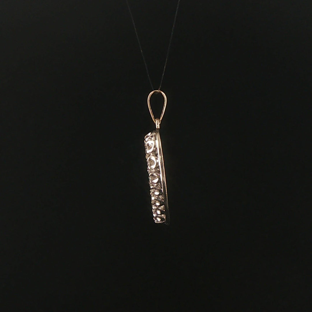 14k White Gold and 0.30cttw Diamond Vintage Heart Pendant 1"