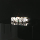 14k White Gold and 1cttw Five Diamond Vintage Band Ring Size 6