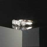 14k White Gold and 1cttw Five Diamond Vintage Band Ring Size 6
